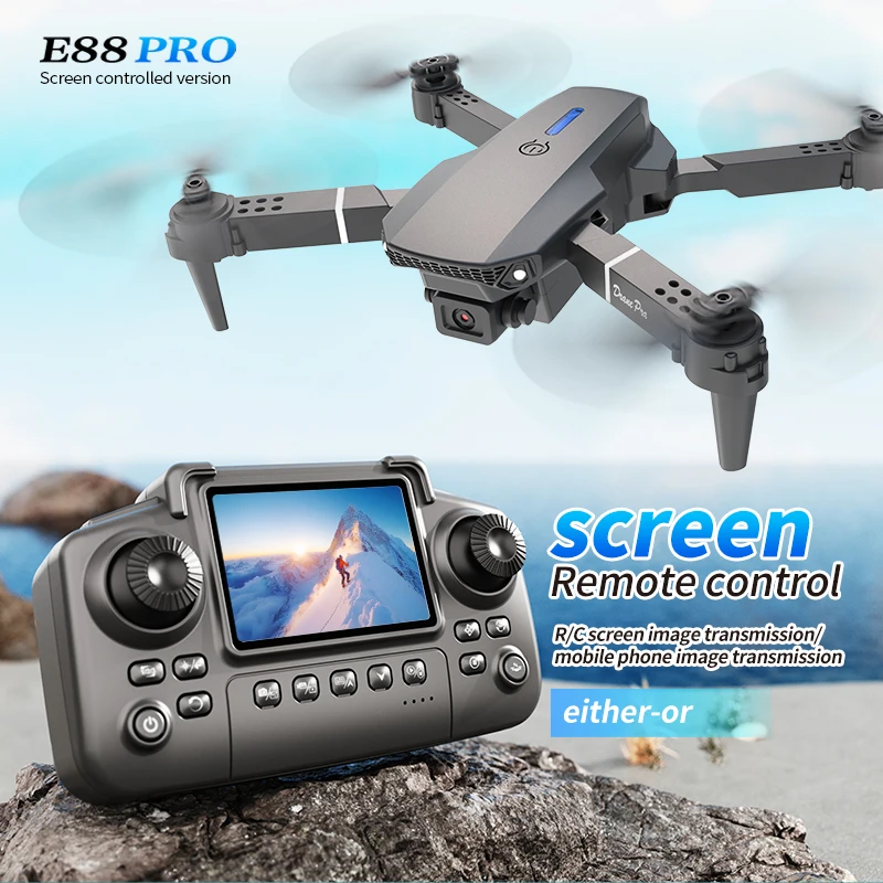 Rc Hobby Grade Helicopter - Professionele E88 PRO Drone met scherm,