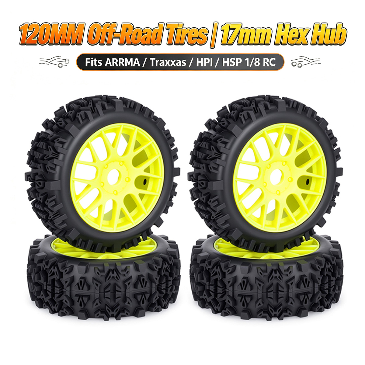Yunshen Rc Hobby - 120MM Off-Road RC Banden 17mm Hex